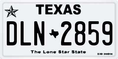 TX license plate DLN2859