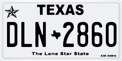 TX license plate DLN2860