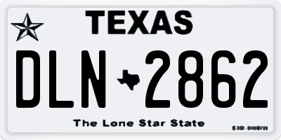 TX license plate DLN2862