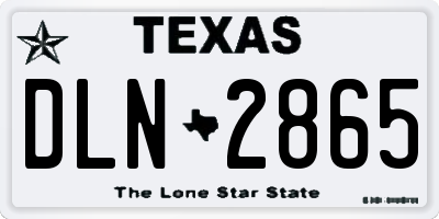 TX license plate DLN2865