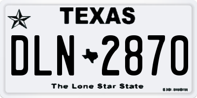 TX license plate DLN2870