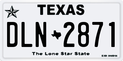 TX license plate DLN2871