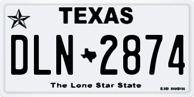 TX license plate DLN2874