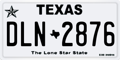 TX license plate DLN2876
