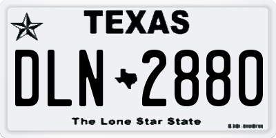 TX license plate DLN2880