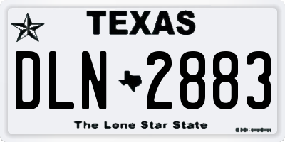 TX license plate DLN2883