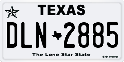 TX license plate DLN2885