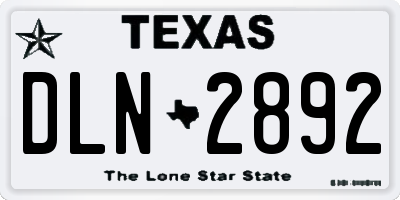 TX license plate DLN2892