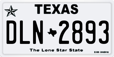 TX license plate DLN2893