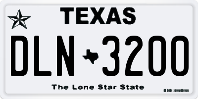 TX license plate DLN3200