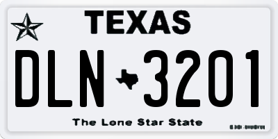 TX license plate DLN3201
