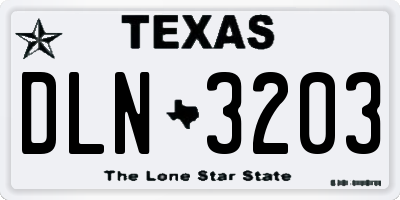 TX license plate DLN3203