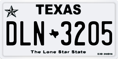 TX license plate DLN3205