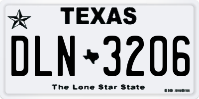 TX license plate DLN3206