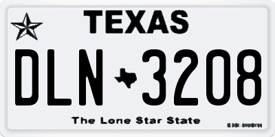 TX license plate DLN3208