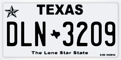 TX license plate DLN3209