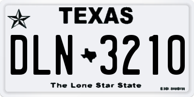 TX license plate DLN3210