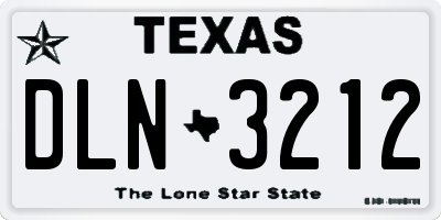 TX license plate DLN3212