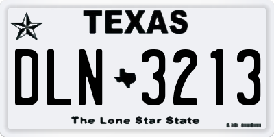 TX license plate DLN3213