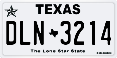 TX license plate DLN3214