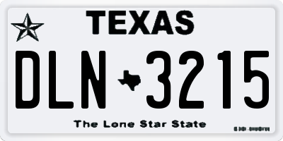 TX license plate DLN3215