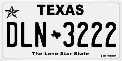 TX license plate DLN3222