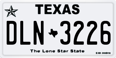 TX license plate DLN3226