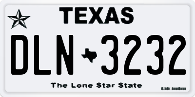 TX license plate DLN3232