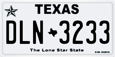 TX license plate DLN3233