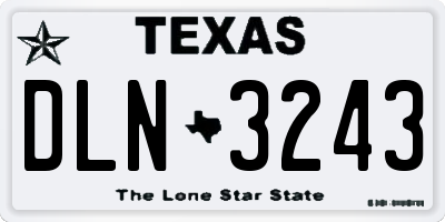 TX license plate DLN3243