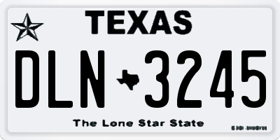 TX license plate DLN3245