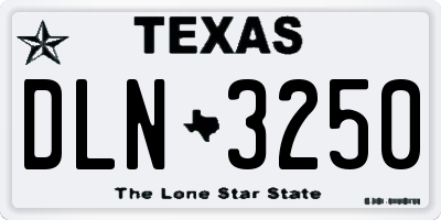 TX license plate DLN3250