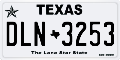 TX license plate DLN3253