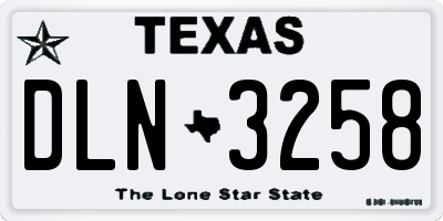 TX license plate DLN3258