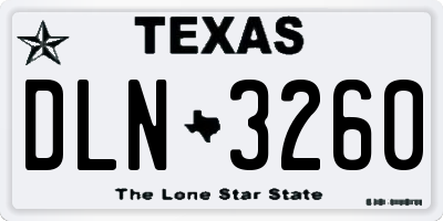 TX license plate DLN3260