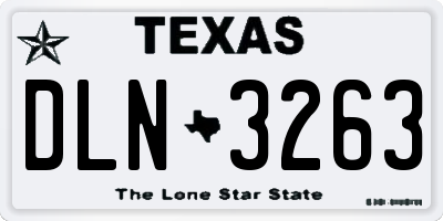 TX license plate DLN3263
