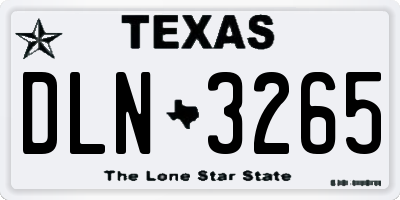 TX license plate DLN3265