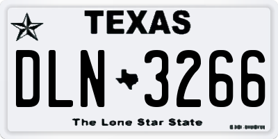 TX license plate DLN3266