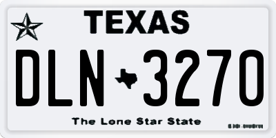 TX license plate DLN3270
