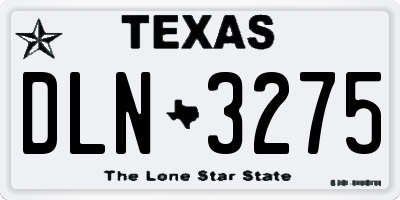 TX license plate DLN3275