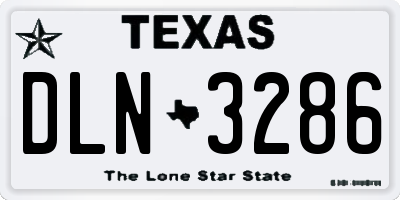 TX license plate DLN3286