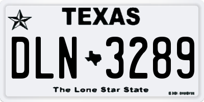 TX license plate DLN3289