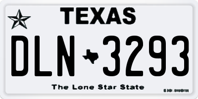 TX license plate DLN3293