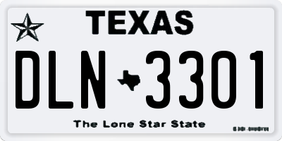 TX license plate DLN3301