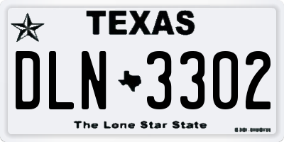 TX license plate DLN3302