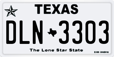 TX license plate DLN3303