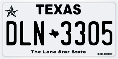 TX license plate DLN3305
