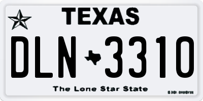 TX license plate DLN3310