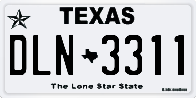 TX license plate DLN3311