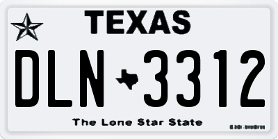 TX license plate DLN3312